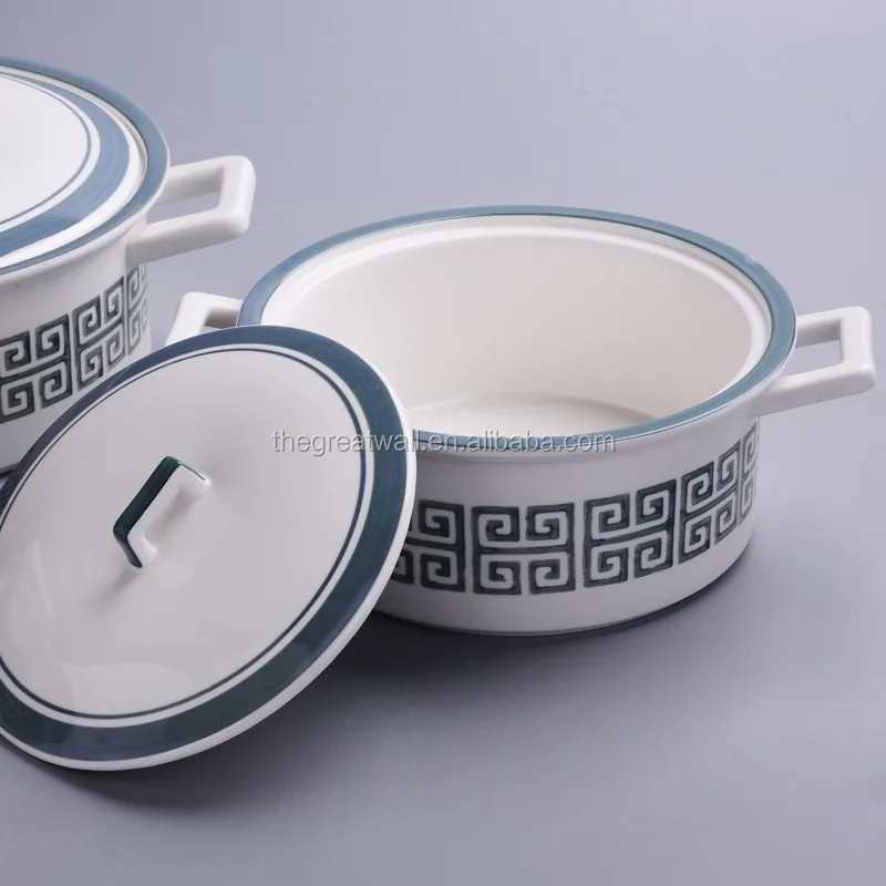 3 Pcs Oem Lfgb/fda Stoneware Cooking Set Round Temptations Bakeware Set