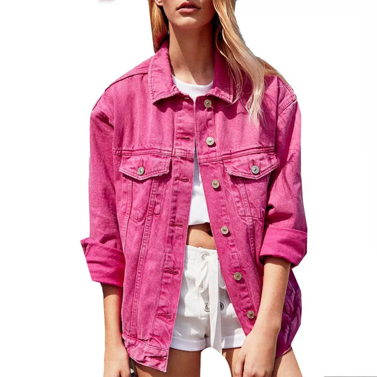 ladies pink denim jackets