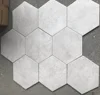 200x230mm new design Grey Cement Decoration Hexagonal Tile, Matte Finish Non Slip Rustic Porcelain Floor Tiles