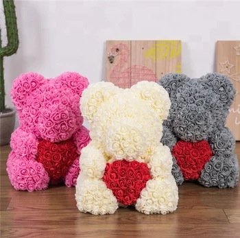 soap flower teddy bear