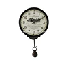 Customized Pattern Style Rotating Beautiful Iron Wall Clock with Pendulum