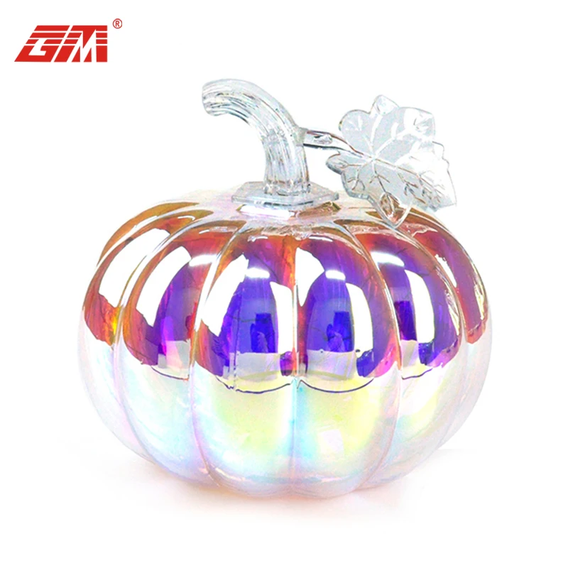 Wholesale Battery Powered Hand Blown Glass 3d Halloween Pumpkin Light