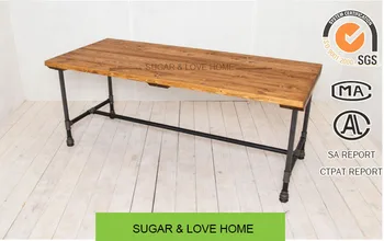 Industrial Loft Pipe Leg Table With Reclaimed Wood Buy Industrial