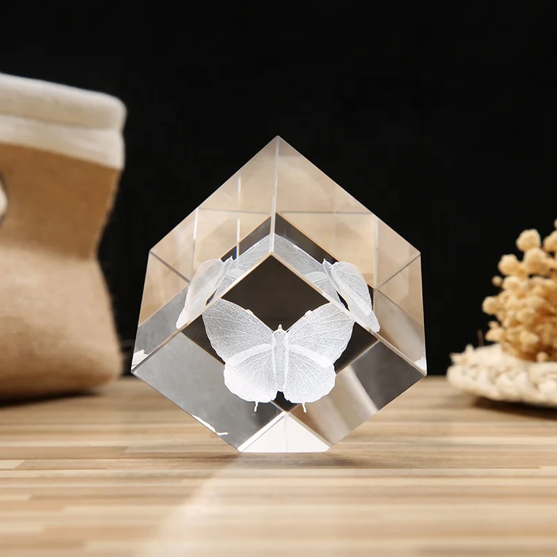 rotating crystal cube photo frame