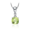 Classic 1.1ct Cushion Genuine Peridot Pendant 925 Sterling Silver From JewelryPalace