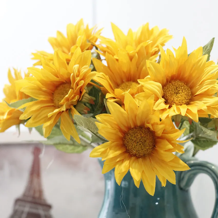 Wholesale Sunflowers Plastic To Decorate Your Environment 