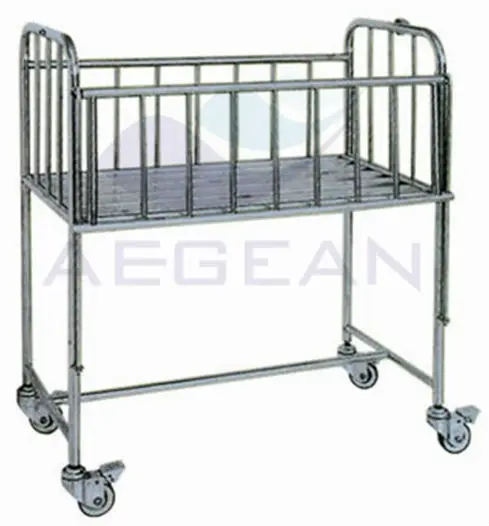 AG-CB005 stainless steel frame hospital infant crib new born baby bed