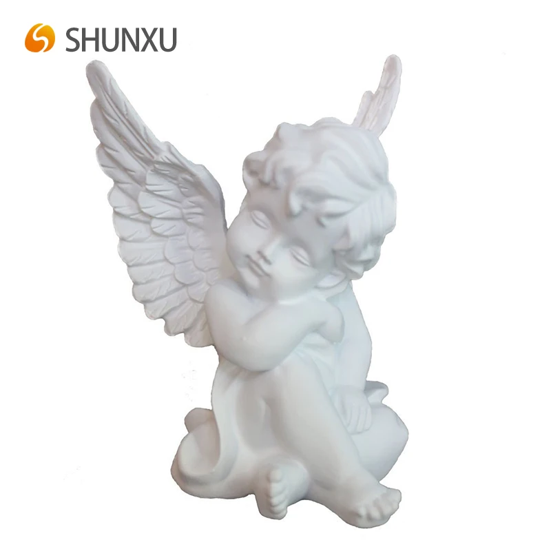 Vintage Cherub Baby Angel Sculpture Stone Polyresin Winged Gift Decor NEW 39702