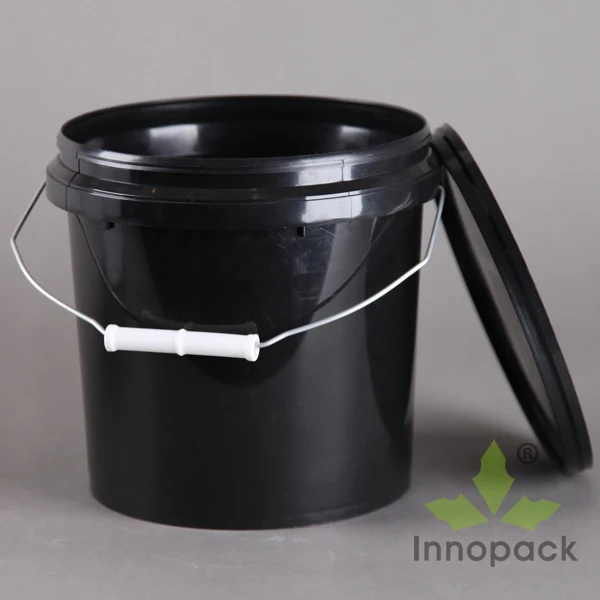 Black 5l Recycled Pp/hdpe Plastic Buckets And Pails For Storage Buy