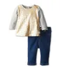 China Wholesale New 2016 Cotton Frock Suit Design Children Clothes Set
