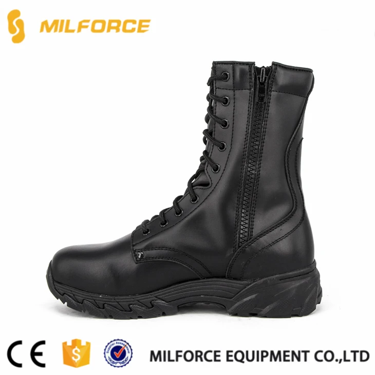 Black Full Grain Leather Military Tactical Boots - Buy Tactical Boots ...