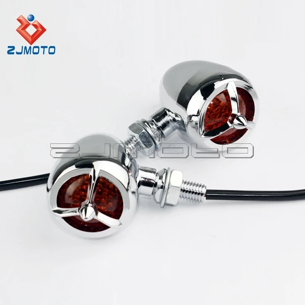 ZJMOTO Chopper Cruiser LED Turn Signal Light Cafe Racer