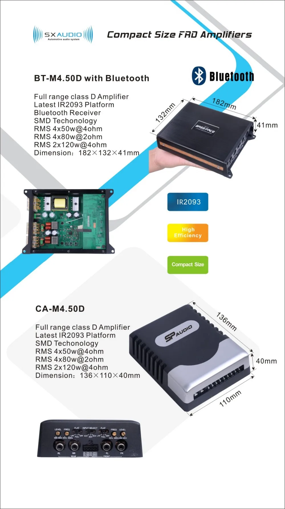 High Quality Mini Full Range Class D Audio Power Car Amplifier With Rms