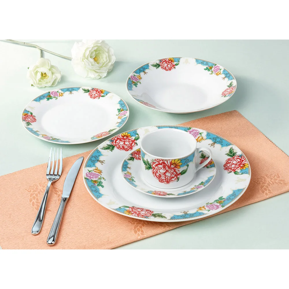 20pcs Colorful Flower Design Porcelain Dinnerware Sets Buy Porcelain