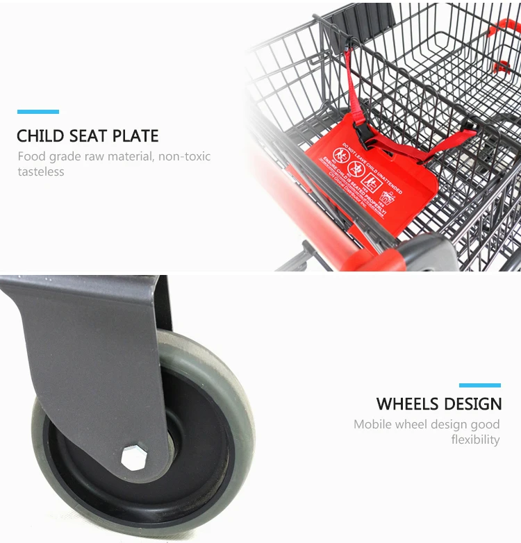 Shopping Trolley Hand Push Cart Manufacturers Usa 2tier Supermarket