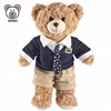 Souvenir Gift Cute Custom Plush Uniform Teddy Bear With Suits Wholesale Standing Cartoon Kids Stuffed Soft Teddy Bear Plush Toy