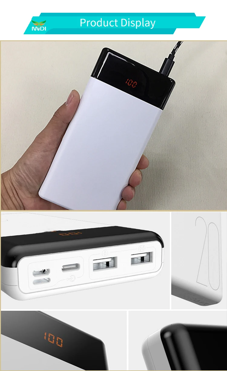 2019 New Arrival high capacity 20000mah power bank LCD screen power bank for iPhone 8 for Samsung - ANKUX.COM