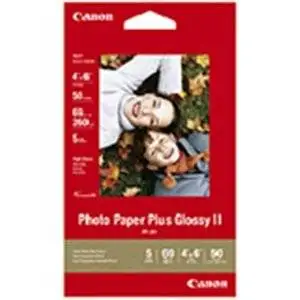 Canon Photo Paper Plus Ii - Glossy Photo Paper - 4 In X 6 In - 50 Sheet(S) - For Pixma Ip2600, Ip3500, Ip4500, Mini320, Mp520, Mp970, Mx300, Mx310, Mx700, Mx7600, Mx850 "Product Type: Supplies & Accessories/Paper Supplies"
