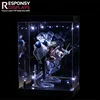 Wholesale animation model toy acrylic box case with lock and led light