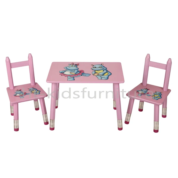 HT-HPTC01 E1 MDF Silk Screen Print Easy Assembly Wood Children Table ...