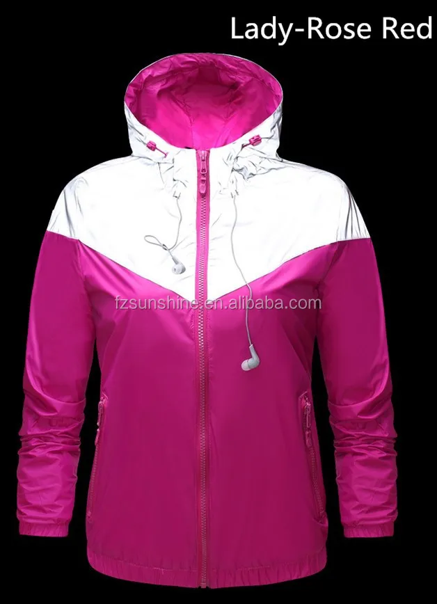 2017 Lightweight Pink Safety Reflective Jackets With Hood Buy Pink