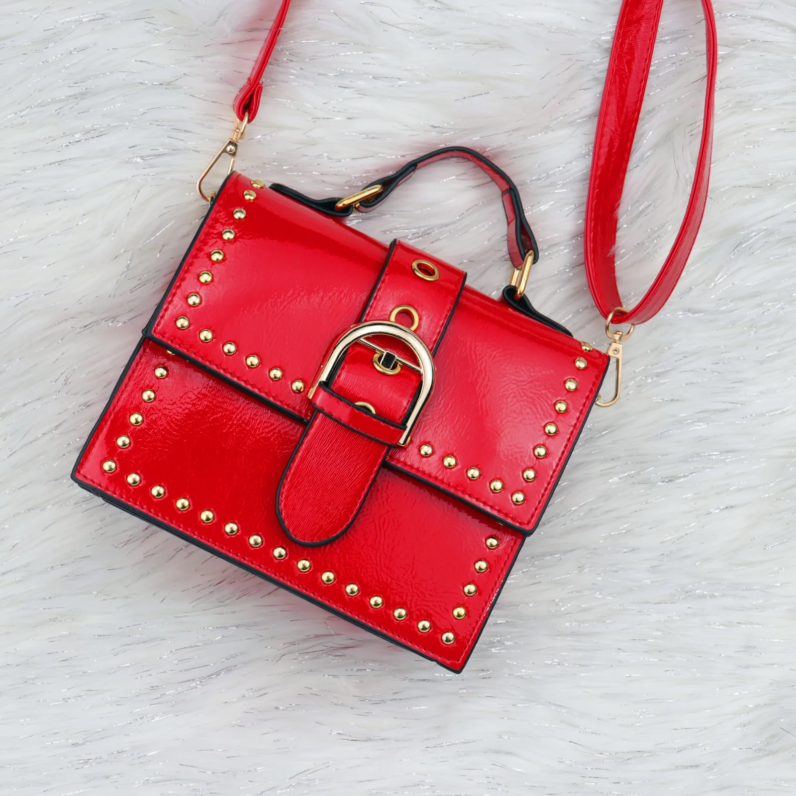 ANGEDANLIA square tan leather bag on sale for work-1