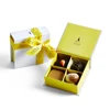 luxury classic artisan brown 4 cavity chocolate gift box custom made with paper divider
