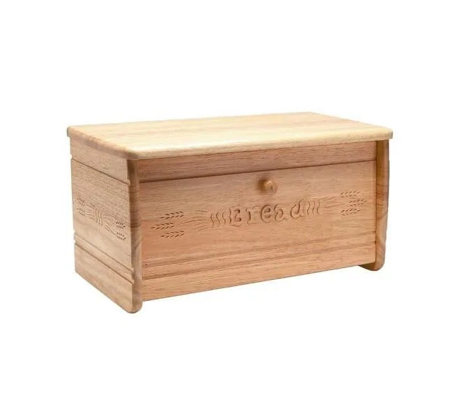 Hand Carved Drop Front Bread Bin In Natural Hevea Wood Buy Natural