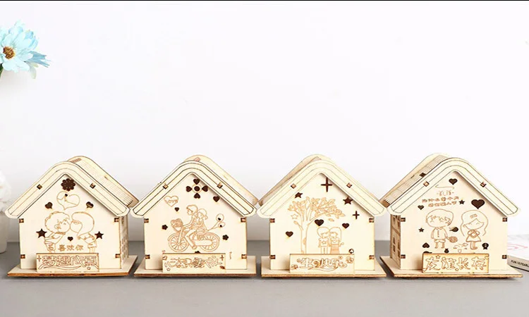 NEW PERSONALISED Made to order WOODEN HOUSE SHAPED MONEY BOX any name any colour 