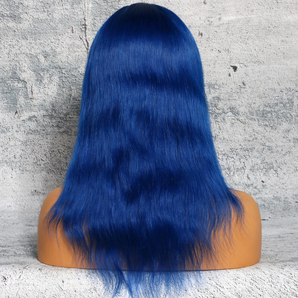 Premier Wigs 100 Chinese Virgin Hair Colorful 12 Inch Blue Human Hair