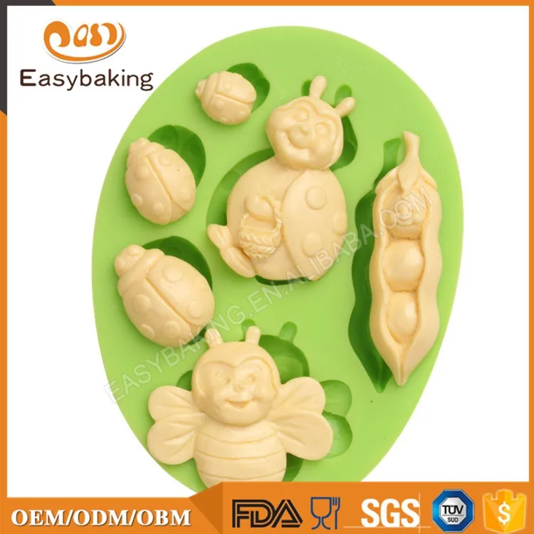 ES-0212 Cute insect silicone fondant cake decoration mold