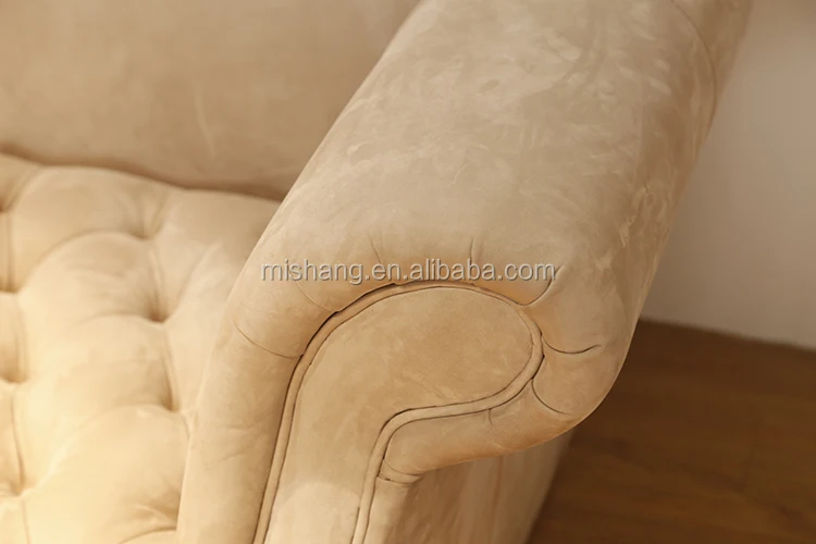 retro arabic nubuck leather button chesterfield luxury sofa sets