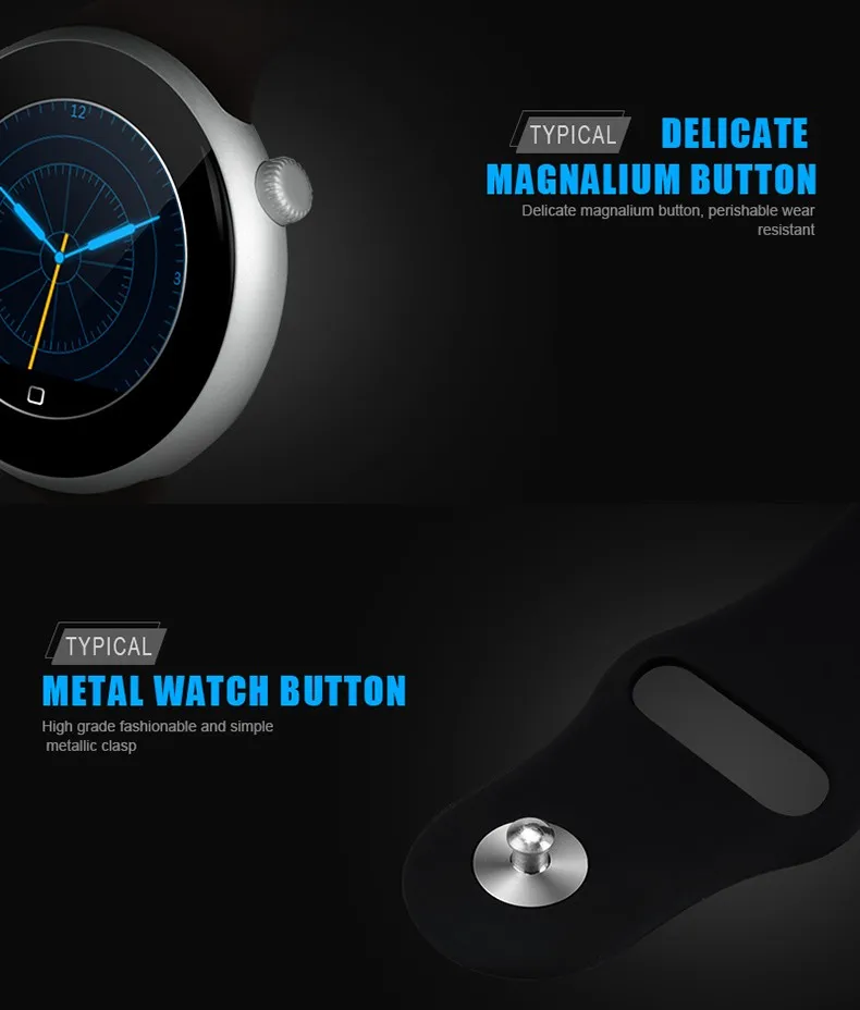 C1 Smart Watch 1.22 Dual Bluetooth IP67 Waterproof Heart Rate Monitor Siri Gesture Control Remote Camera for Android iOS