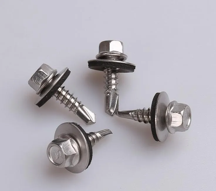 Stainless Steel 304 316 401 Self Drilling Screw Hex Head With Gery Epdm