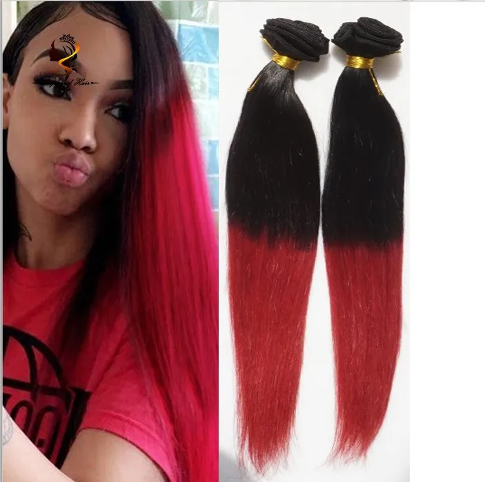 New Hair Products Red Brazilian Hair Weave 1b Red Ombre Brazilian