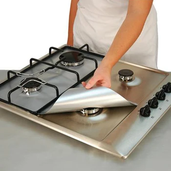 Hob Liner Set Of 4 27x27cm Protect Gas Cooker From Cooking