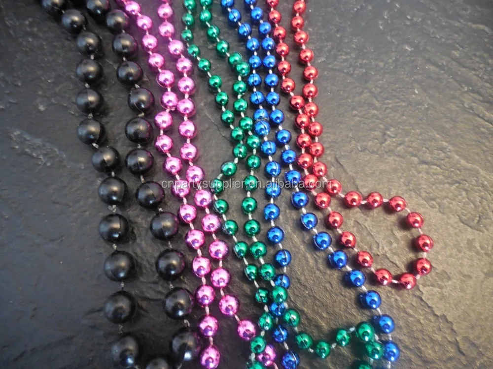 mardi gras plastic bead necklace