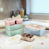 Customized 1250ml 380ml 380ml Eco-Friendly Wheat Straw Plant Fiber Lunch Box