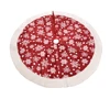 Tree Base Ornament Red Printed Short Plush Christmas Decoration Skirt Round Red White Christmas Tree