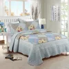 Home Decorative Bedding Blue Floral Patchwork Quilted Coverlet Bedspreads