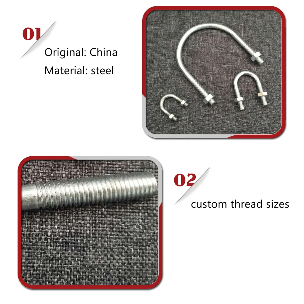 Galvanized Manufacture Supplier Bolts and Nuts, High Quality 3 1/2" U Bolt With Nut Rigging Hardware