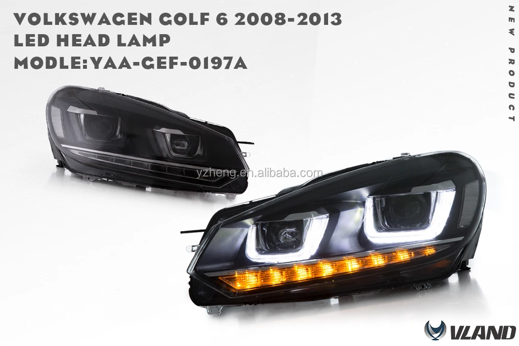 Vland Factory Car Headlights For Golf MK6 2008-2013 LED Head Lights For Golf 6 Front Light With Plug And Play