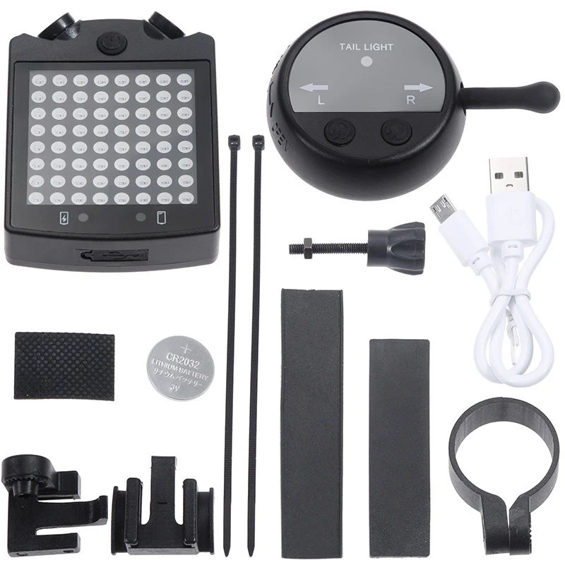 Bicycle Light Wireless Remote Turn Signal LED Warning Light Mountain Bike Waterproof Rear Light Turn LED Warning Lamp