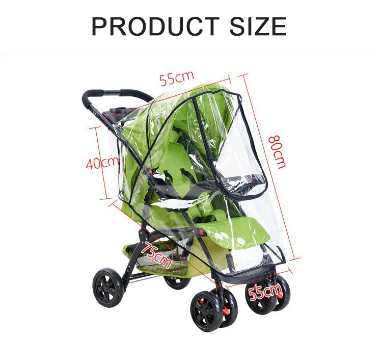 1 funda impermeable para silla de paseo para la lluvia transparente protector contra el viento y el polvo para cochecito de bebé PULABO creativa y útil y exquisita mano de obra 