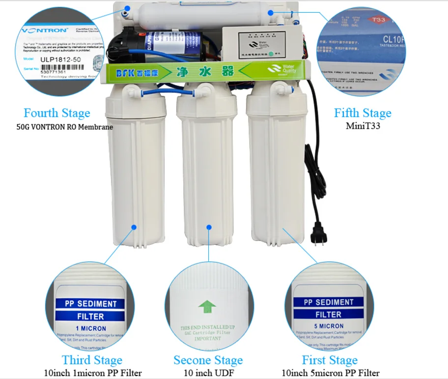 household water purifier reverse osmosis water filtration system