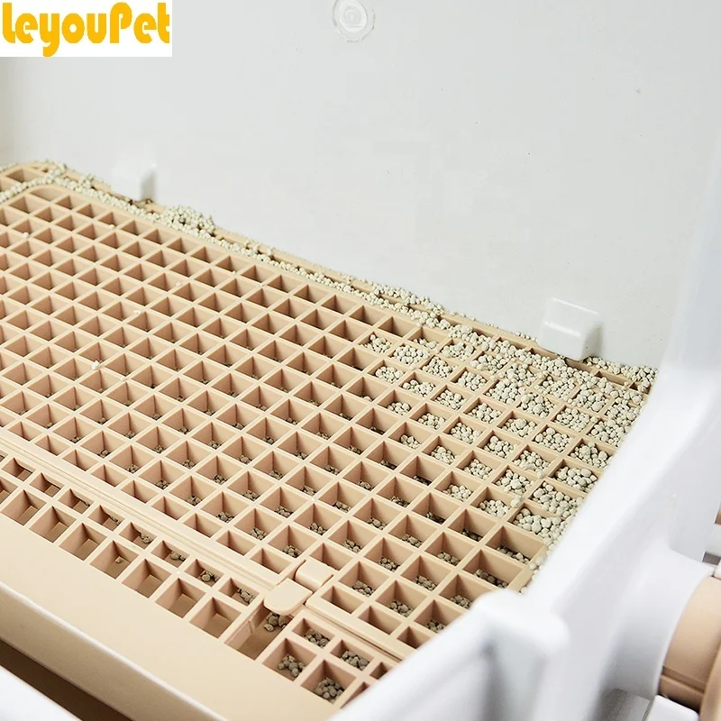 Leyou Pet Hot Selling Semi automatic Pet Grooming Foldable Cat Litter
