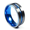 Men's Blue Aluminum Inside Brushed Titanium Sleeve Ring