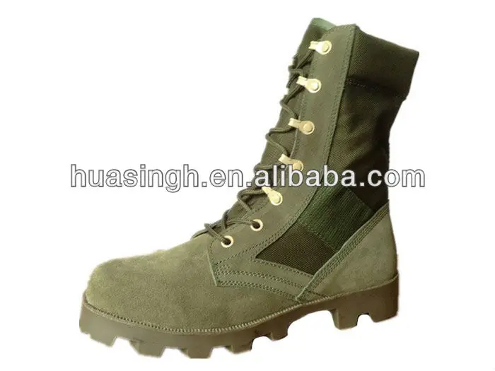 Green suede combat boots Clearance