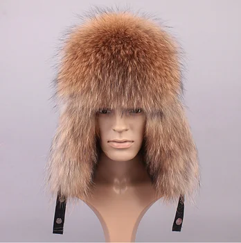 mens leather and fur hats