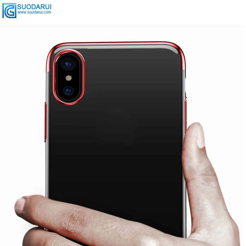 Plating tpu Transparent phone Case for iPhone For Huawei For Samsung for Xiaomi For Vivo for Opp0 protective Cover